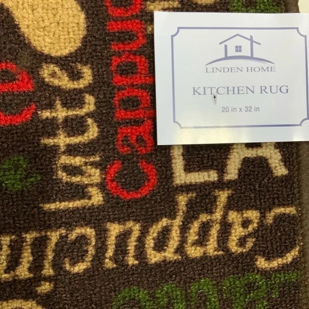 Linden Home Coffee Expresso Accent Scatter Rug Mat Brown Multi Color 20 X 32 in